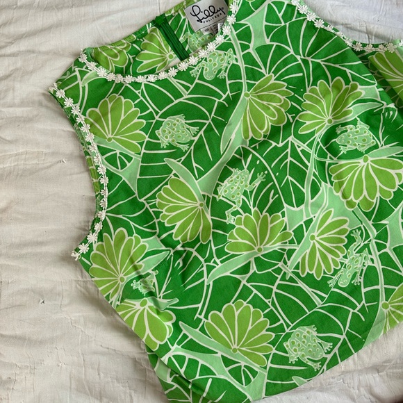 Lilly Pulitzer top, Lilly Pulitzer green frog top size 10p - Picture 8 of 8